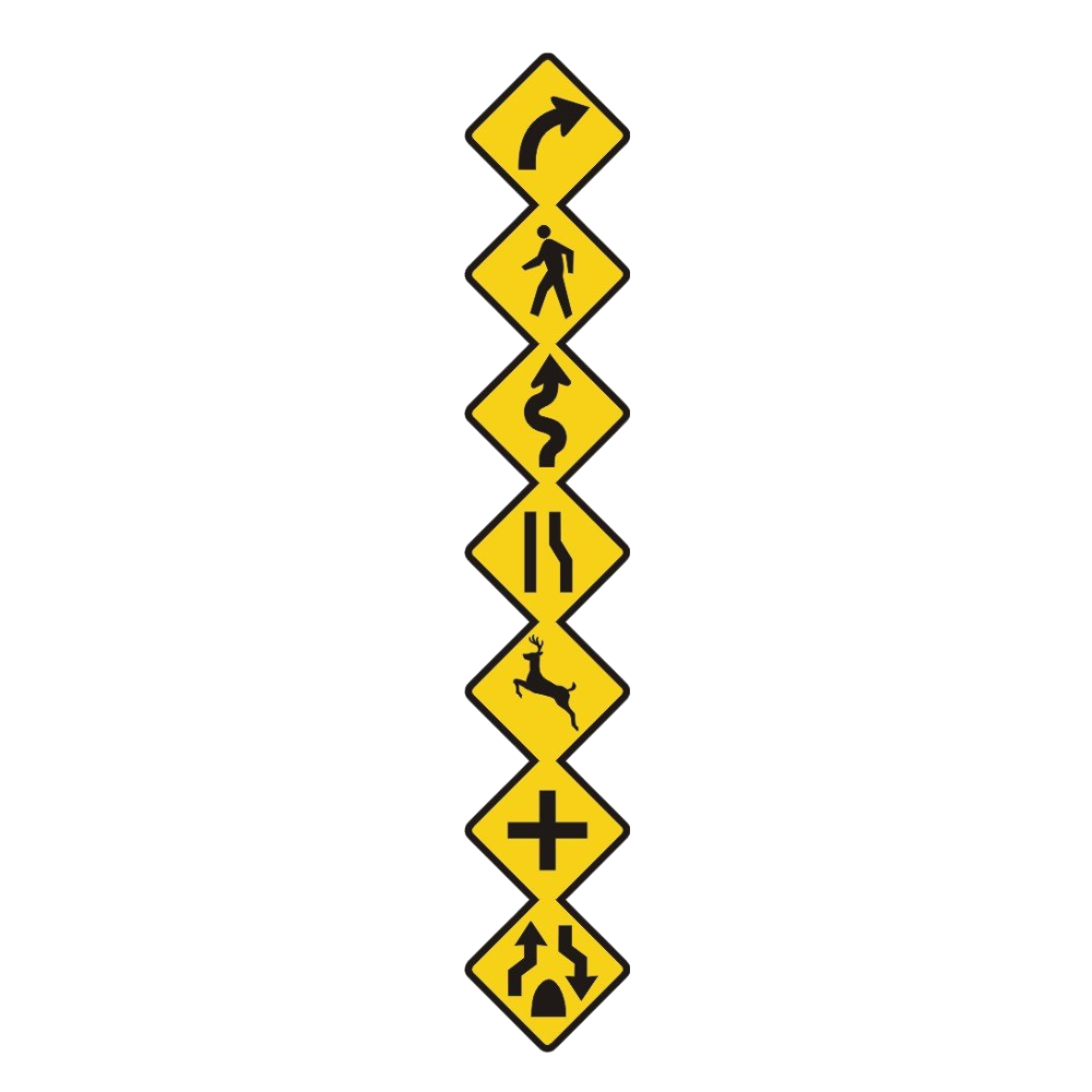 Petticoat Parlor Road Sign Border - Vertical