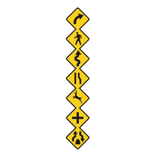 Petticoat Parlor Road Sign Border - Vertical