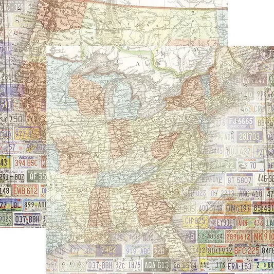 United States Map Double-Sided Paper